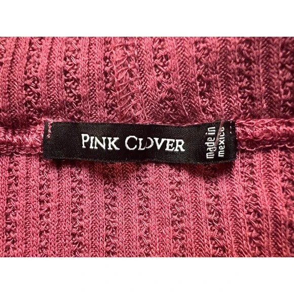 Pink Clover Top Womens Large Long Sleeve Mock Neck Ribbed Stitch Fix Mauve NEW - Picture 3 of 11